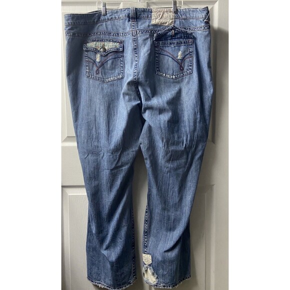 Lane Bryant Venezia Boot Cut Jeans Women's 28 Embellished Patchwork Distressed - Picture 6 of 9